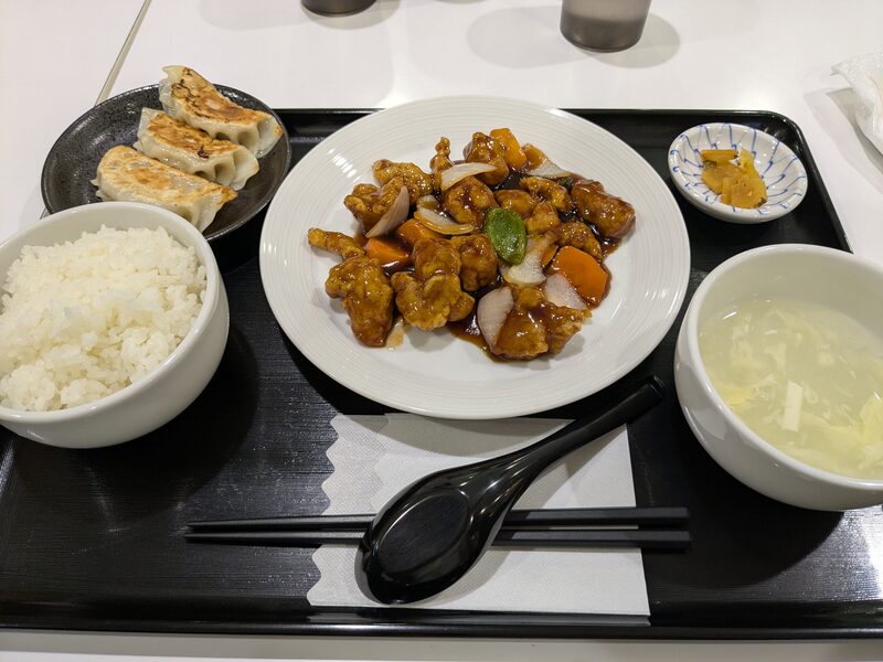  京都ファミリー 横浜中華 華星 黒スブタ定食＋餃子3個