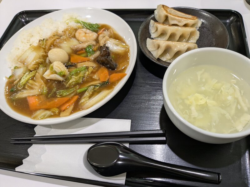  京都ファミリー 横浜中華 華星 中華丼＋餃子3個